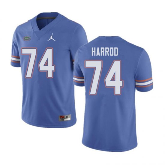 Men's Florida Gators #74 Will Harrod NCAA Jordan Brand Blue Authentic Stitched College Football Jersey HGS2362QO